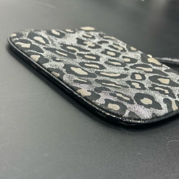 Pre Loved Coach Madison Ocelot-Silver and Black Leopard Print Wristlet - Picture 5 of 15